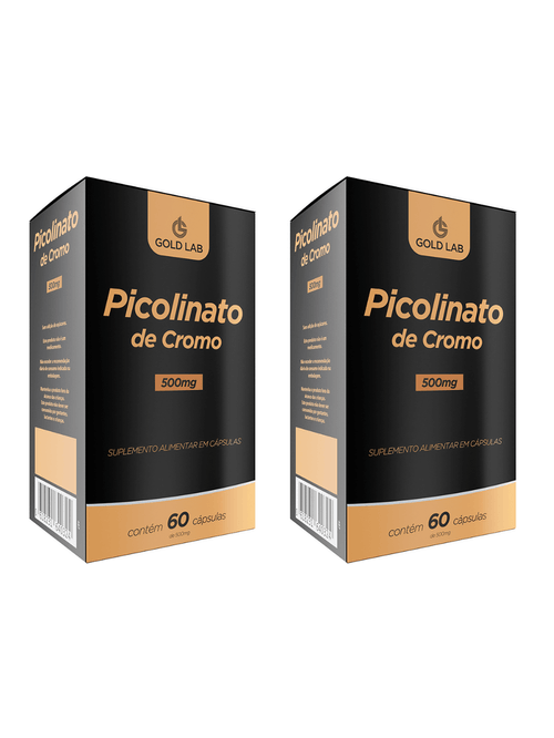 Kit C/2 Picolinato de Cromo 500MG C/60 Cápsulas - Gold Lab