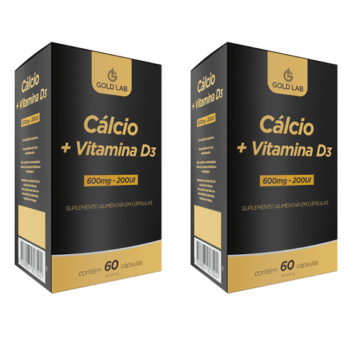 Kit C/2 Cálcio + Vitamina D3 C/60 Cápsulas - Gold Lab