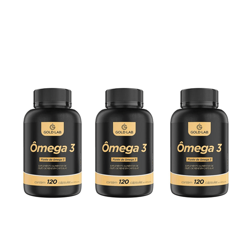 Kit 3 Ômega 3 EPA DHA 360 Cápsulas Gold Lab