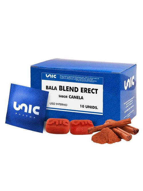 Bala Blend Erect Canela Ginseng e Arginina 10 Pastilhas Unicpharma