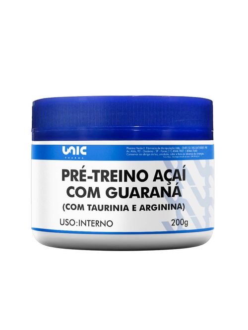 Pré-Treino Açaí com Guaraná 200g Arginina e Taurina Unicpharma
