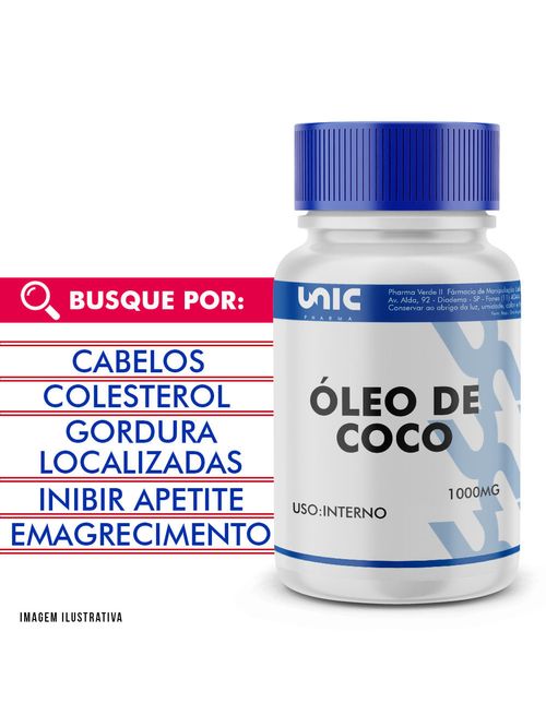 Óleo de Coco 1000mg 120 Cápsulas - Unicpharma