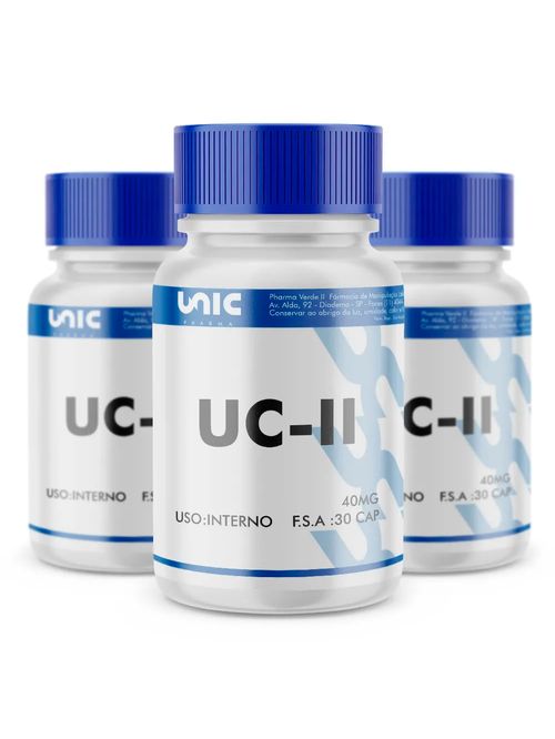 Kit 3 Colágeno Tipo 2 UC-II 40mg 90 Cápsulas Unicpharma