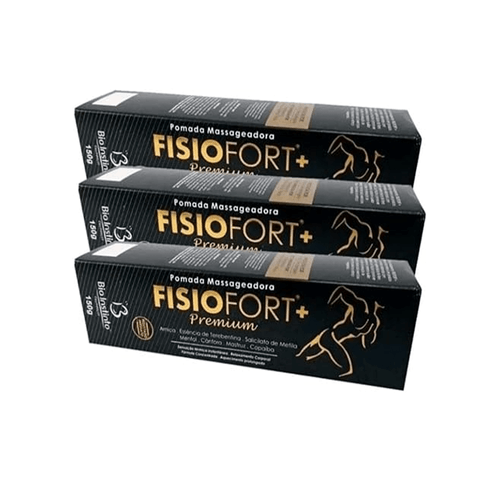 Kit C/3 Pomada Fisiofort+ Premium 150g Bio Instinto Relaxamento e Alívio Muscular