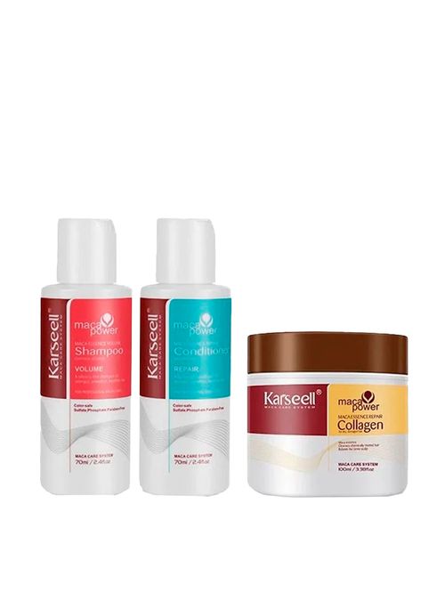 Kit de Viagem Karseell Maca Power Shampoo 70ml + Condicionador 70ml + Máscara Capilar 100ml