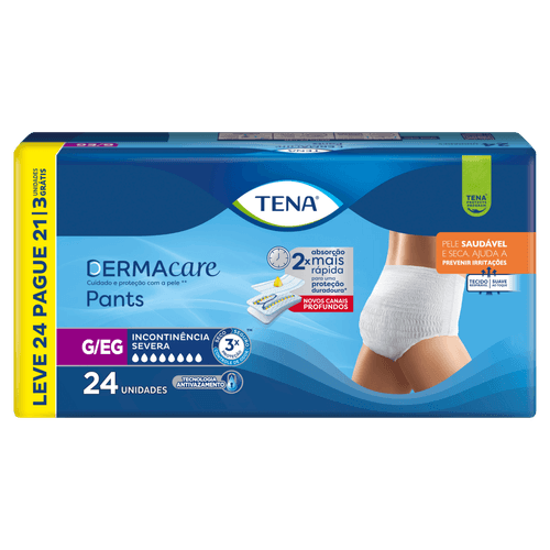 Roupa Íntima Pants Tena Dermacare G/EG - 24 Unidades