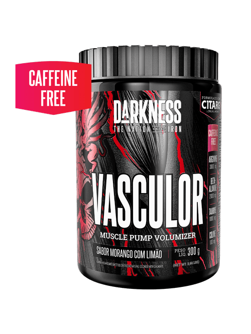 Pré-Treino Vasculor Sem Cafeína 300g Morango com Limão Darkness