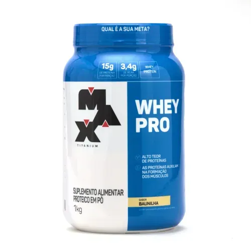 Suplemento Proteico Whey Pro Baunilha 1kg Max Titanium