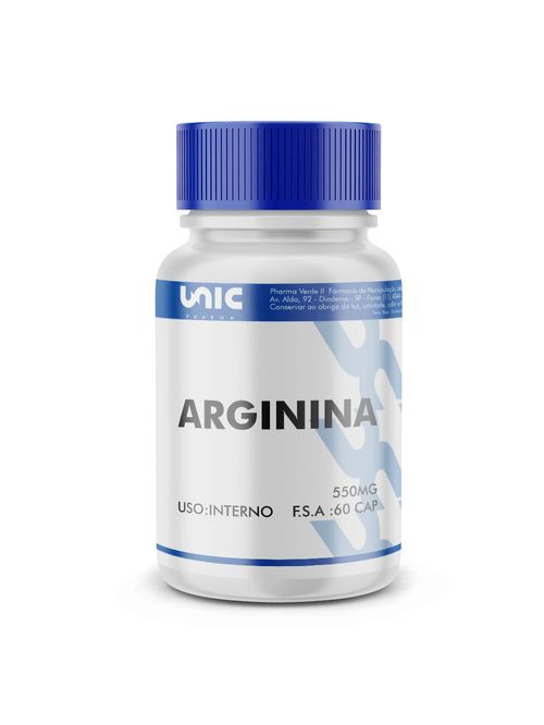 L-Arginina 550mg 60 Cápsulas Unicpharma