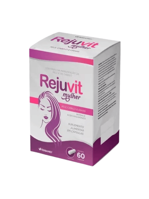Vitamina para Cabelo e Unha Rejuvit Mulher Biotina e Zinco 60 Cápsulas Herbamed