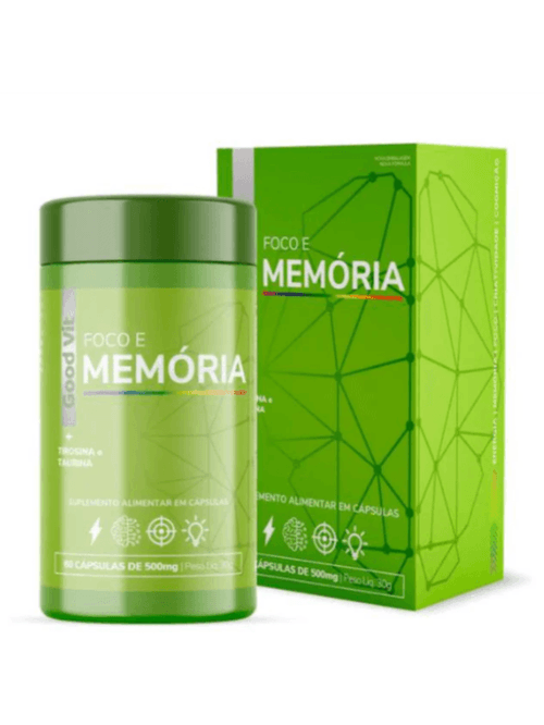 Foco e Memória 500mg C/60 Cápsulas - Good Vit