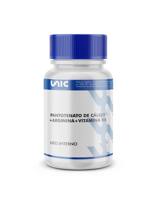Arginina 400mg + Pantotenato Cálcio + Vitamina B6 120 Cápsulas Unicpharma