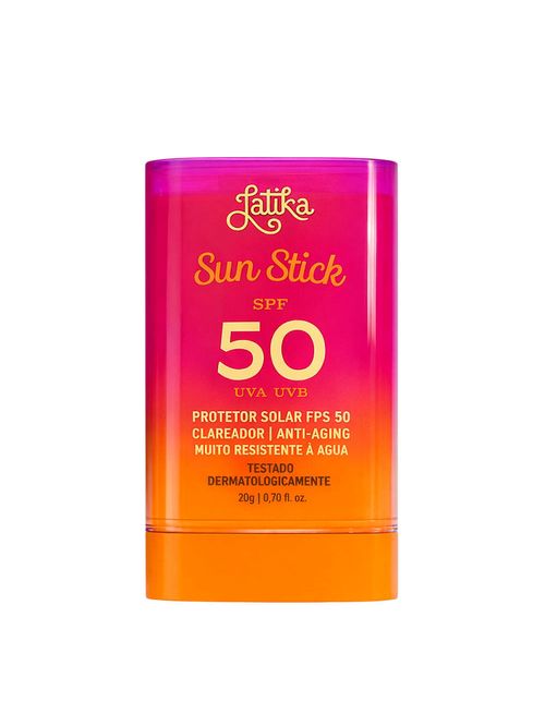 Protetor Solar Facial em Bastão Latika Sun Stick FPS 50 Transparente 20g