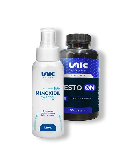 Kit Testo On 90 Cáps + Minoxidil 5% 120ml Unicpharma