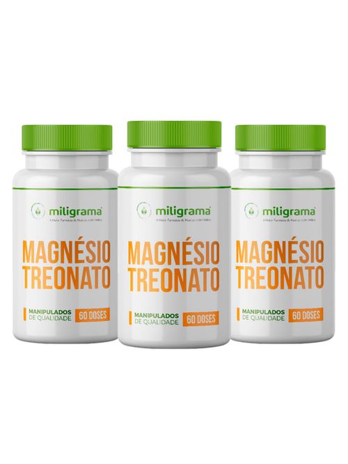 Kit 3 Magnésio L-Treonato 300mg 180 Cápsulas - Miligrama