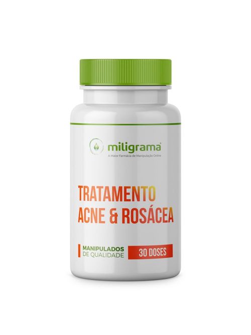 Tratamento Oral Para Acne e Rosácea 30 Doses Cápsulas - Miligrama