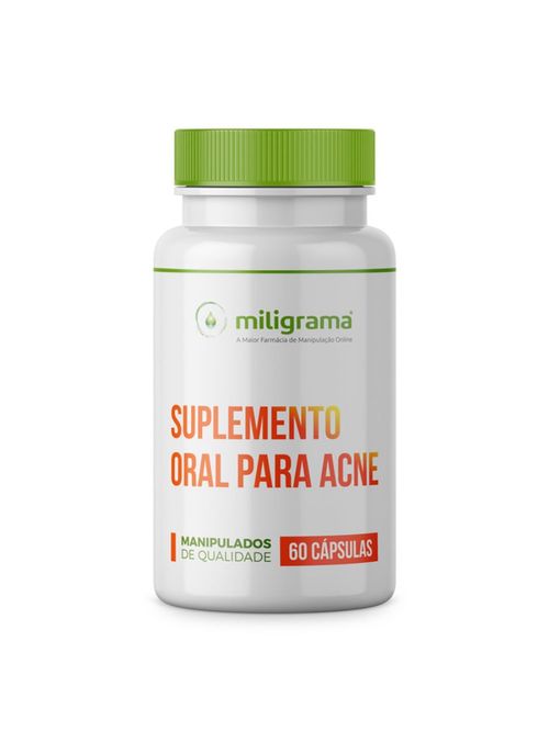 Suplemento para Acne Vitamina A B6 C e Zinco 60 Cápsulas Miligrama