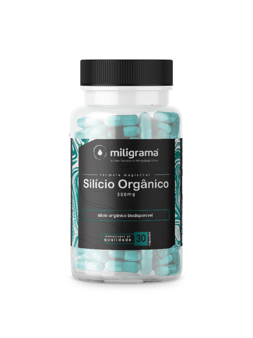 Silício Orgânico 300mg 30 Cápsulas Miligrama Pele Cabelo e Unhas