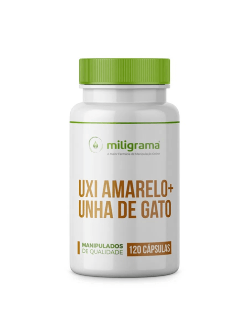Uxi Amarelo 250mg com Unha de Gato 250mg 120 Cápsulas