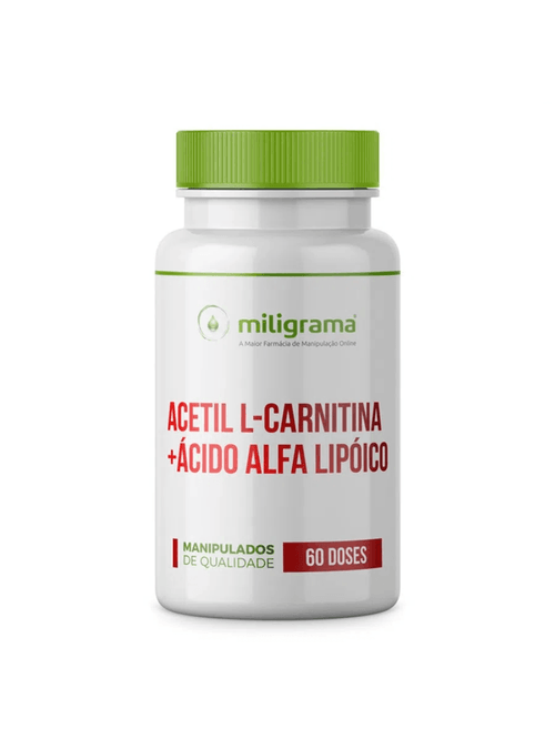 Acetil L-carnitina 500mg + Ácido Alfa Lipóico 200mg 60 Doses Miligrama