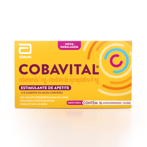 Cobavital 1mg Cereja - 16 Microcomprimidos