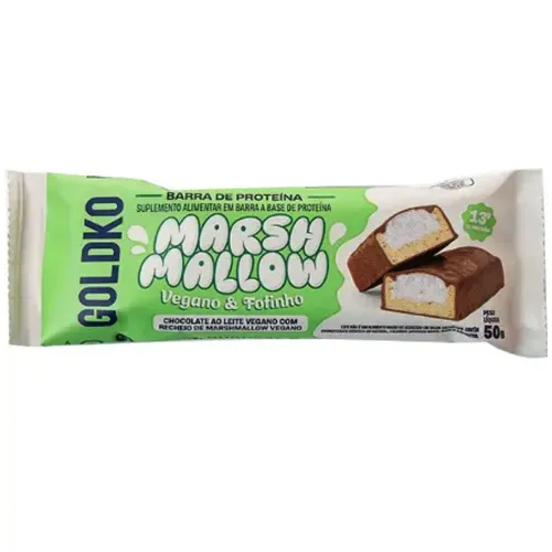 Barra de Proteína Marshmallow Vegano sem Açúcar Goldko - 50g