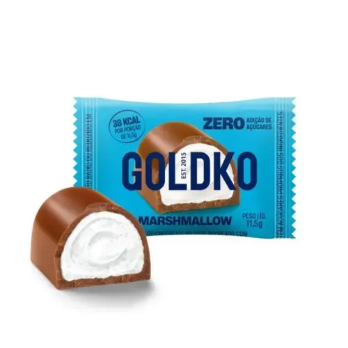 Bombom Marshmallow Chocolate ao Leite Zero Açúcar Goldko - 11,5g