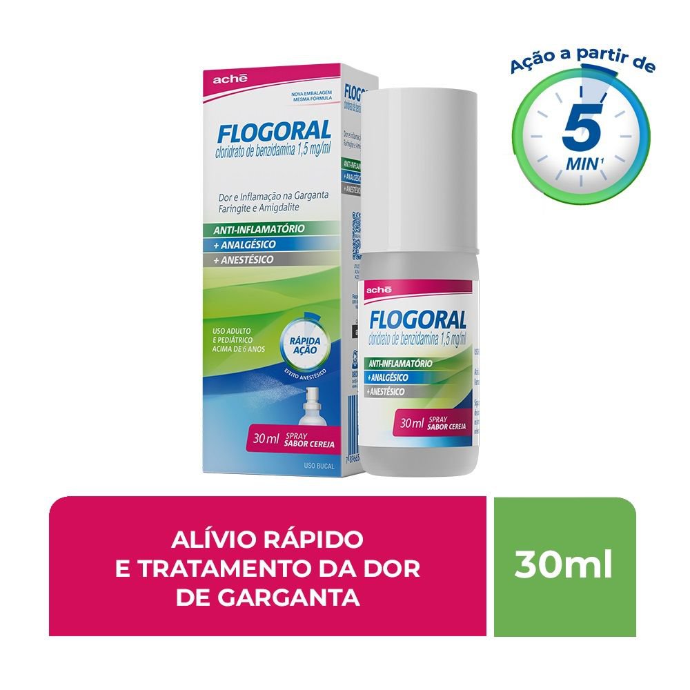 Encontraproduto.com.br - Flogoral Colutório Sabor Cereja Spray 30ml