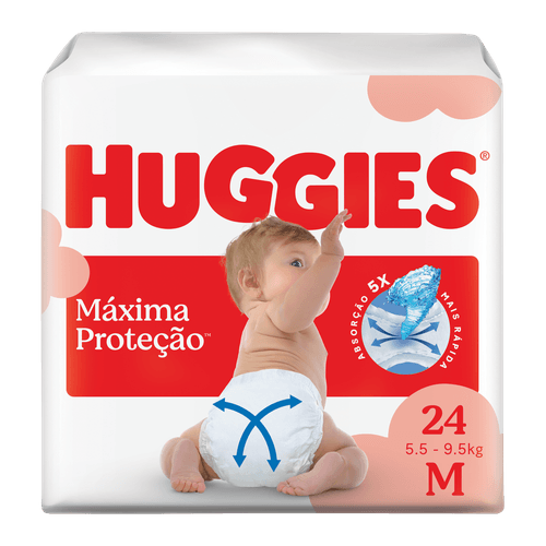 Fralda Huggies Máxima Proteção 24 Unidades M