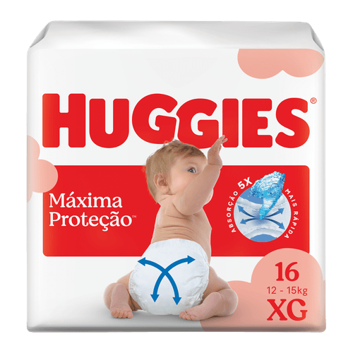 Fralda Huggies Máxima Proteção 16 Unidades XG