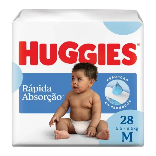 Fralda Huggies Rápida Absorção 28 Unidades M