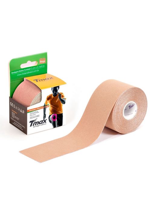 Bandagem Elástica Kinesio TMax - 5cm x 5m - Bege
