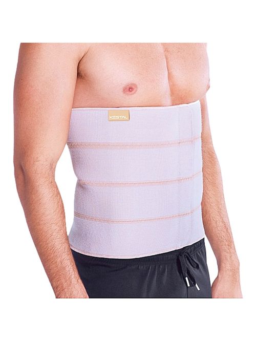 Faixa Elástica Abdominal Kestal - 4 Gomos - Bege - GG