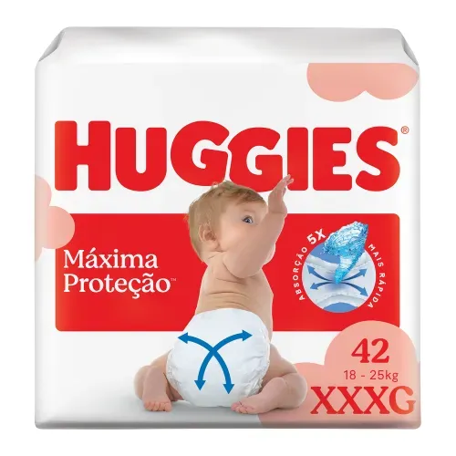 Fralda Huggies Máxima Proteção 42 Unidades XXXG