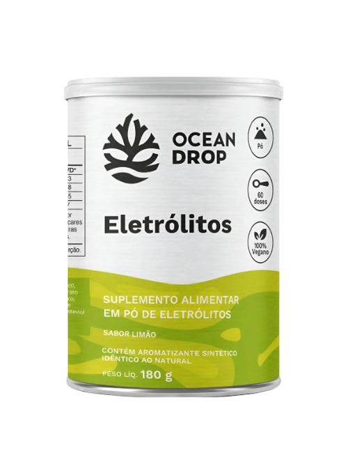 Eletrólitos em Pó Limão 180g Vegano Ocean Drop
