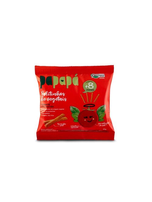 Snack Orgânico Tomate e Manjericão 20g Papapá