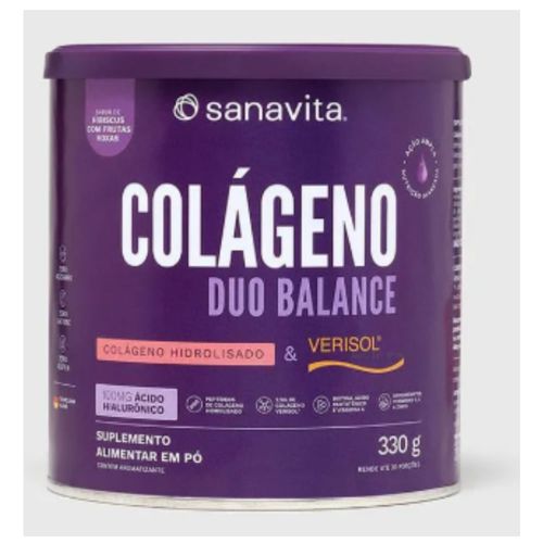 Colágeno Duo Balance Verisol e Ácido Hialurônico Hibisco 330g Sanavita