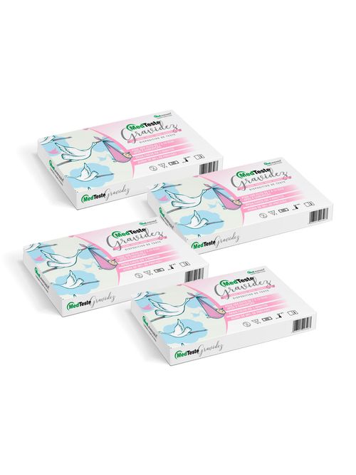 Teste de Gravidez MedTeste Kit com 4 Unidades Tira de Teste