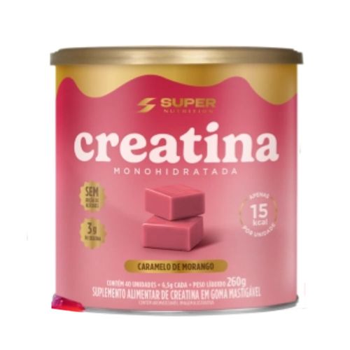 Creatina Caramelo Morango 260g Super Nutrition