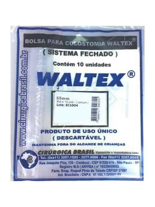 Bolsa de Colostomia Waltex - 55 mm - Com 10 unidades