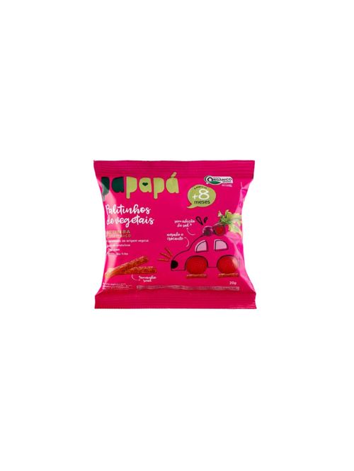 Snack Orgânico Beterraba e Grão-de-Bico 20g Papapá