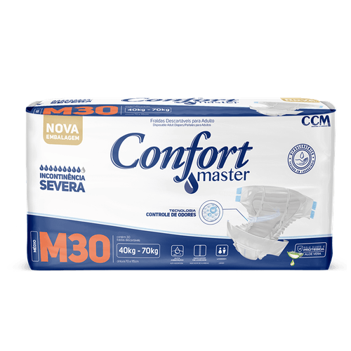 Fralda Geriátrica M Confort Master com 30 unidades