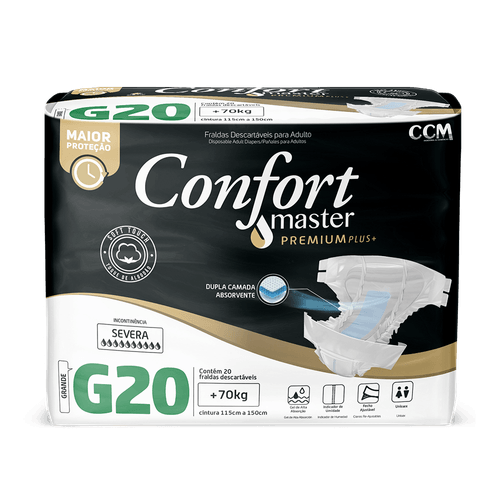 Fralda Geriátrica Confort Master Plus EC tamanho G 20Un