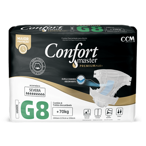 Fralda Geriátrica Confort Master G - 8 Unidades