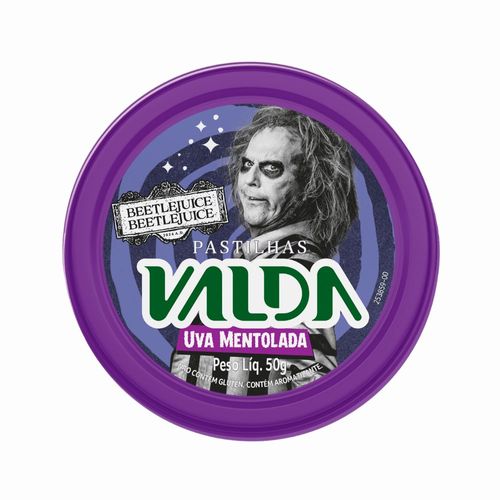 Pastilha Beetlejuice 50g Uva Mentolada Valda