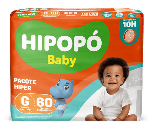 Fralda Hipopó Baby Premium Hiper 60 unidades G