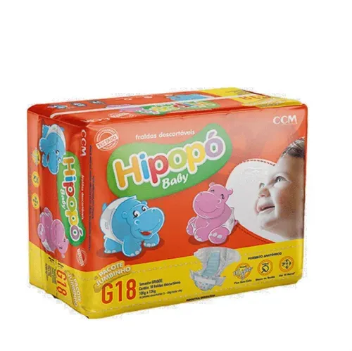 Fralda Calça Hipopo Baby Jumbo 18 unidades G