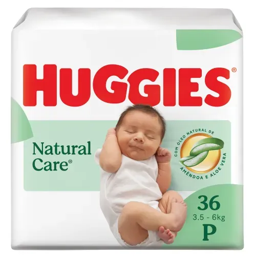 Fralda Huggies Premium Natural Care 36 Unidades P