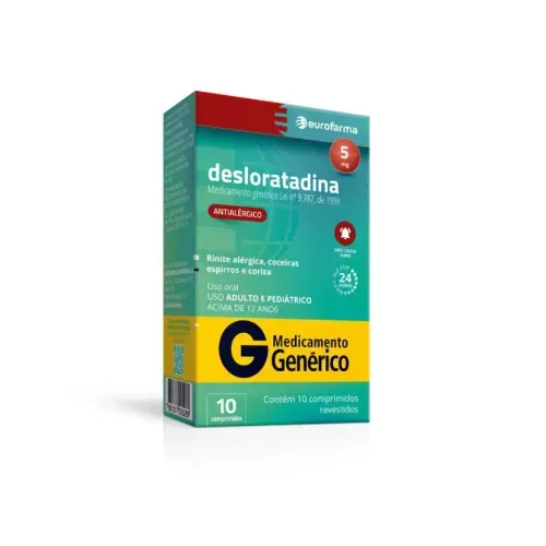 Desloratadina 5mg 10 Comprimidos Eurofarma