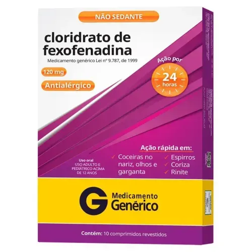 Cloridrato Fexofenadina 120mg 10 Comprimidos - Genérico - Ranbaxy